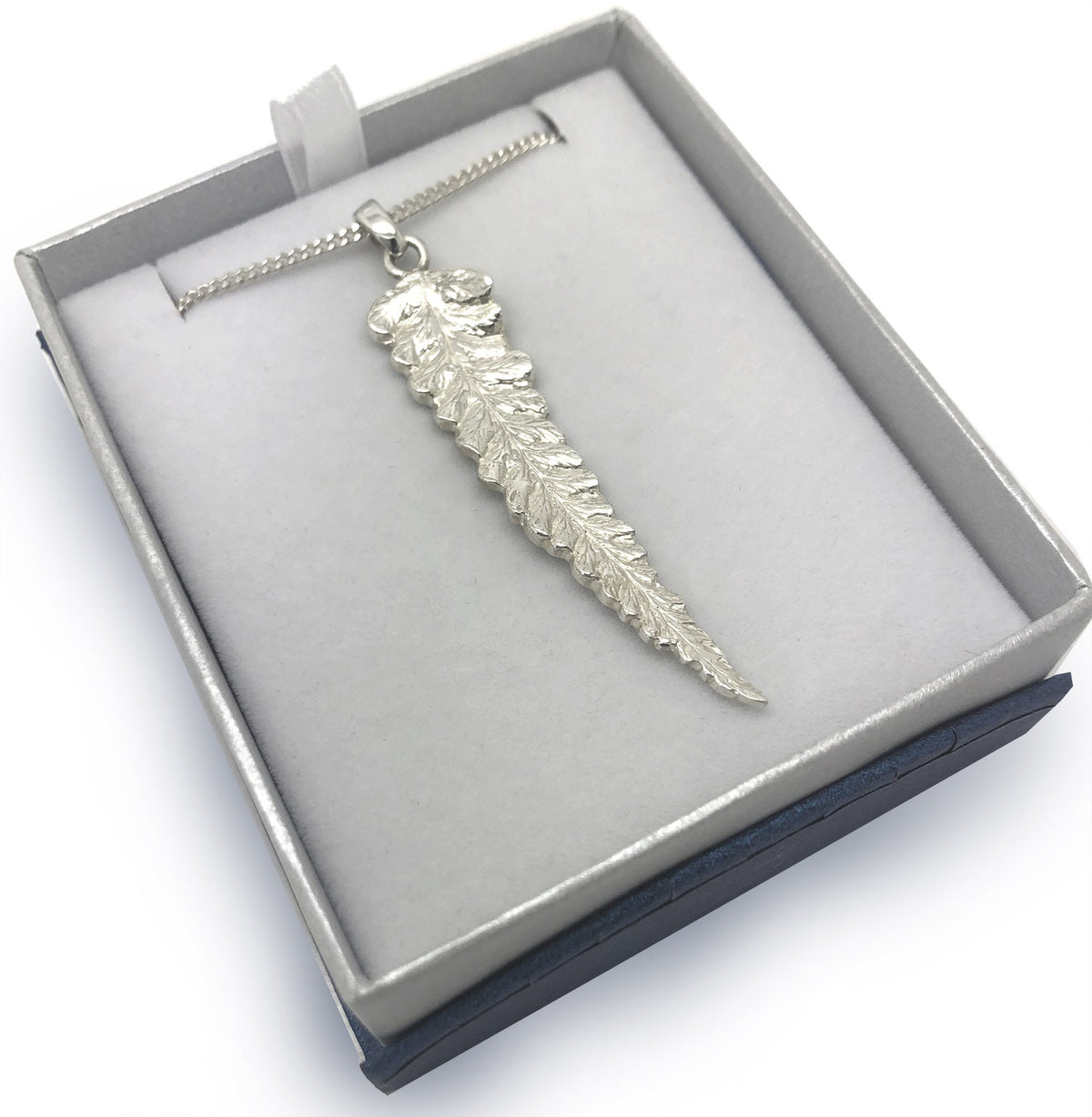 Fern leaf pendant. Fern jewellery. Hallmarked silver. Perfect gift for a gardener, wildlife, nature enthusiast. New Zealands plant.