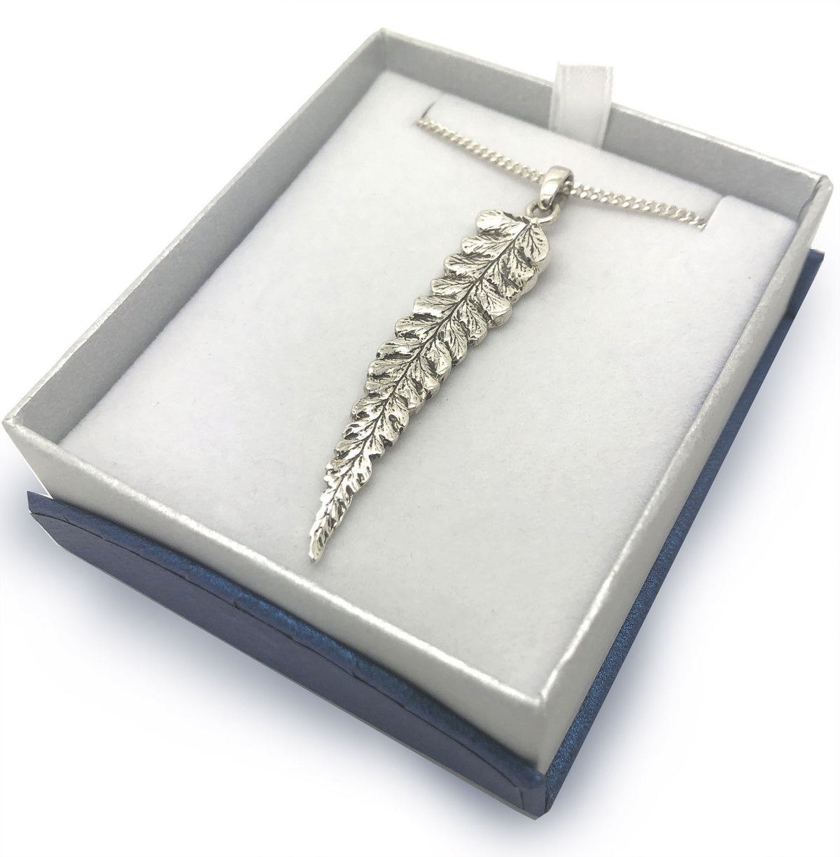Fern leaf pendant. Antiqued finish. Hallmarked silver. Perfect gift for a gardener, wildlife, nature enthusiast. New Zealands plant.